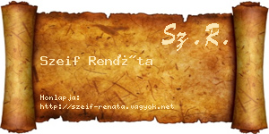 Szeif Renáta névjegykártya